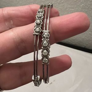 2 for $15 Must bundle / Beautiful Silver CZ bangles